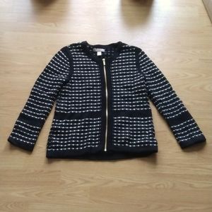Banana Republic Basketweave Zip Cardigan | Size Medium